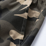 3 Pieces Camouflage Drawstring Cargo Shorts