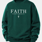 Faith Over Fear Print Relax Fit Sweatshirt