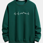Heartbeat Mountain Print Relax Fit Sweatshirt