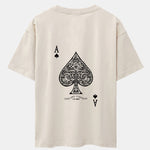 Ace Of Spades Print Drop Shoulder Oversize T-Shirt