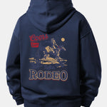 Western Cowboy Back Print Relax Fit Hoodie