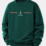 Paris Stripe Print Relax Fit Sweatshirt