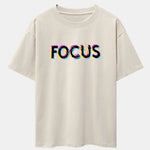 Focus Glitch Print Drop Shoulder Oversize T-Shirt