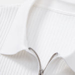 Striped Gradient Knitted Polo Shirt & Slim Fit Tapered Trousers