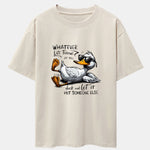 Sunglasses Goose Print Drop Shoulder Oversize T-Shirt