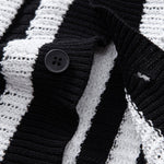 Drop Shoulder Stripe Crochet Shirt & Straight Leg Linen Pants