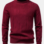 Geometric Jacquard Mock Neck Sweater