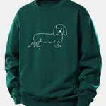 Dog Line Print Relax Fit Sweatshirt