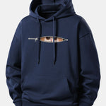 Zipper Cat Print Relax Fit Hoodie