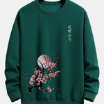 Japanese Cherry Blossoms Print Relax Fit Sweatshirt