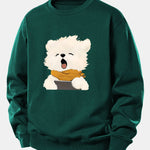 Yawning Puppy Print Relax Fit Sweatshirt