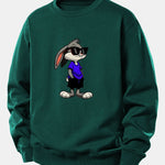 Sunglasses Rabbit Print Relax Fit Sweatshirt