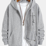 Faith Print Relax Fit Zip Hoodie