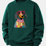 Sweater Dog Print Relax Fit Sweatshirt