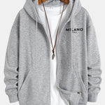 Milano Italy Print Relax Fit Zip Hoodie
