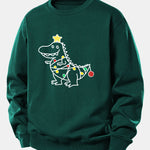 Christmas Dinosaur Print Relax Fit Sweatshirt