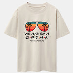 Sunglasses Palm Tree Print Drop Shoulder Oversize T-Shirt