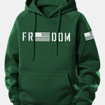 American Freedom Print Drawstring Hoodie