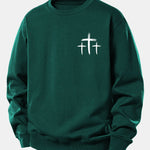 Faith Over Fear Cross Print Relax Fit Sweatshirt