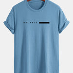 Regular Fit Balance Stripe Print Cotton T-Shirt