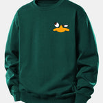 Emoji Duck Print Relax Fit Sweatshirt