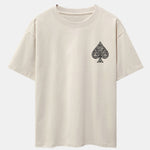 Ace Of Spades Print Drop Shoulder Oversize T-Shirt