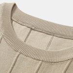 Striped Jacquard Crew Neck Sweater Knitted T-Shirt