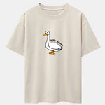 Silly Goose Print Drop Shoulder Oversize T-Shirt
