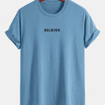 Regular Fit Believer Print Cotton T-Shirt