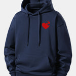 Heart Puzzle Print Relax Fit Hoodie