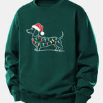Christmas Light Dog Print Relax Fit Sweatshirt