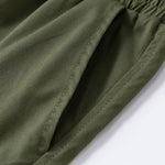 3 Pieces Solid Drawstring Cargo Shorts