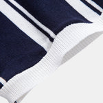 Striped Zip Up Knit Polo