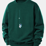 Astronaut On A Rope Print Relax Fit Sweatshirt