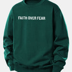 Faith Over Fear American Flag Print Relax Fit Sweatshirt