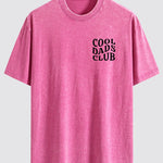 Cool Dads Club Print Washed Distressed Drop Shoulder T-Shirt