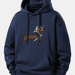 Headscarf Dachshund Print Relax Fit Hoodie