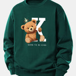 Crown King Bear Print Relax Fit Sweatshirt