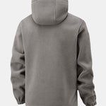 Polar Fleece Zipper Pocket Hooded Coat