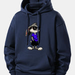 Sunglasses Rabbit Print Relax Fit Hoodie