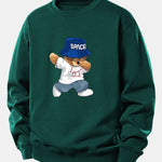 Bear With Hat Print Relax Fit Sweatshirt