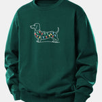 Colorful Light Strip Dog Print Relax Fit Sweatshirt