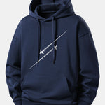 Jet Fighter Print Relax Fit Hoodie