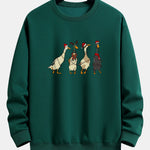 Christmas Lights Duck Print Relax Fit Sweatshirt