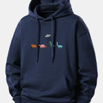 Cartoon Dinosaur Print Relax Fit Hoodie