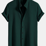 Muscle Fit Ribbed Stand Collar Shirt & Elastic Waist Straight Leg Trousers
