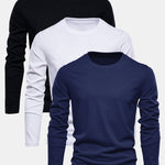 3 Pieces Basic Long Sleeve Cotton T-Shirts