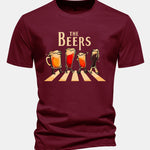 Regular Fit Beer Print Cotton T-Shirt