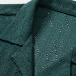 Muscle Fit Diamond Texture Cuban Shirt