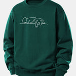 Sleeping Dog Line Print Relax Fit Sweatshirt